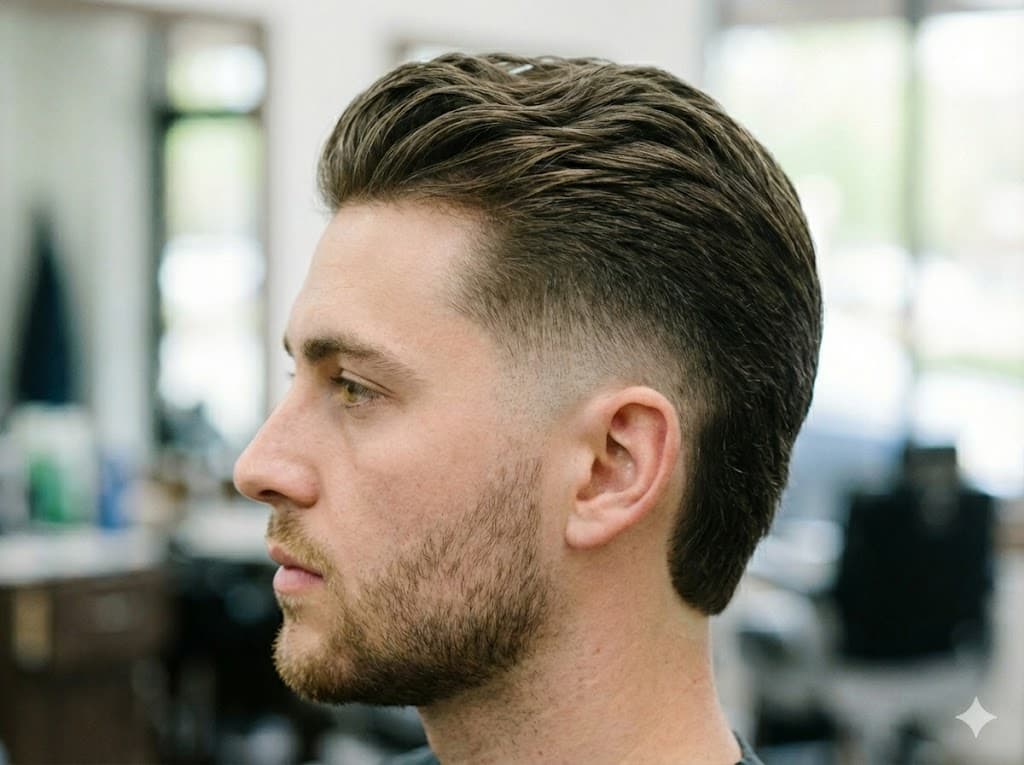 Temp Fade ultra-clean temple fades with surgical precision highlighting temples while maintaining length, oval diamond round faces professional subtle sophisticated style